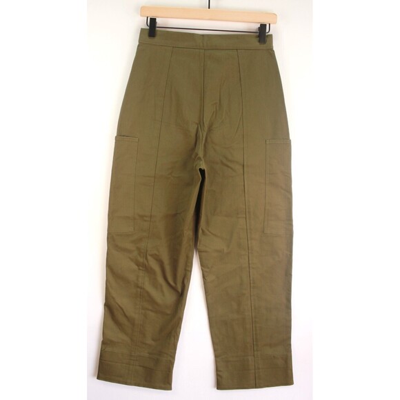 Mod Ref Womens Pants Green Straight Utility Cargo Cropped Stretch Size Small - Picture 5 of 10